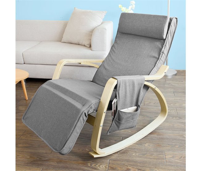 Cadeira de baloiço Design Poltrona FST18-DG SoBuy Cinza