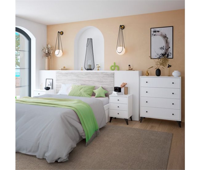 Dormitorio Iconic 160 Branco/cinza
