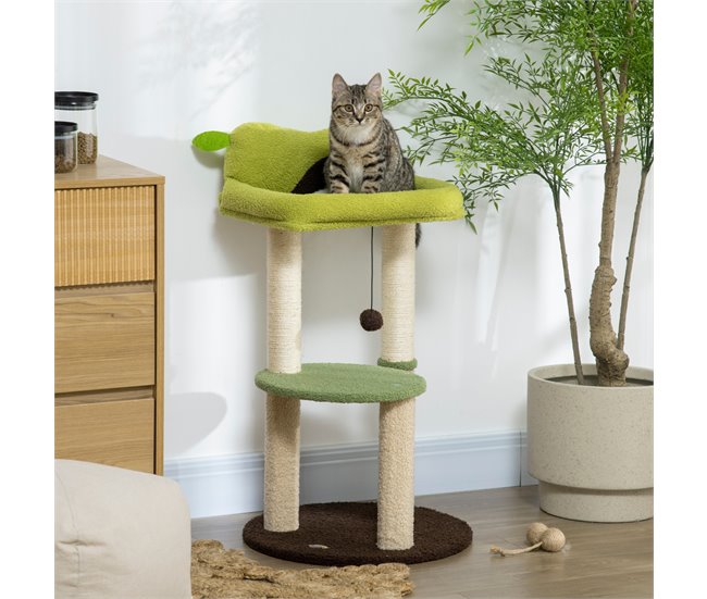 Árvore Arranhador para Gatos PawHut D30-579V00GN Verde