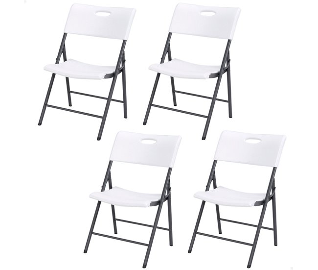 Conjunto de 4 cadeiras dobráveis brancas Lifetime Branco
