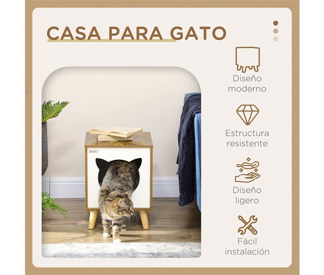  Casa para gatos PawHut D30-682V00RB Castanho