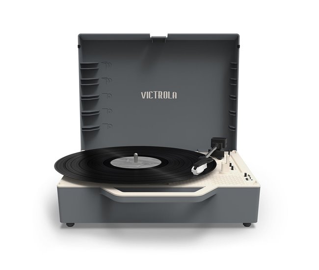 Leitor de discos vintage com um toque moderno Victrola Re-Spin Cinza