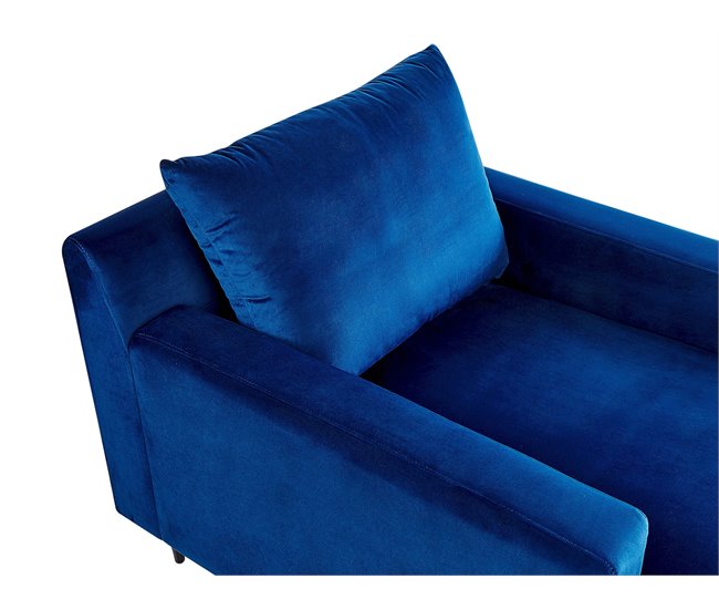 Beliani Chaise longue Veludo GUERET Azul Marino