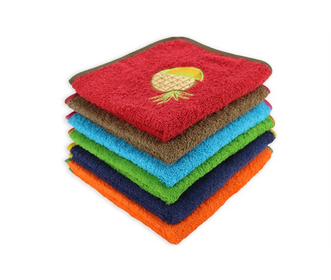  Acomoda Textil - 6 panos de cozinha 100% algodão 500gr/m² Azul