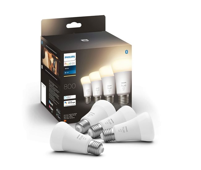 Lâmpada Inteligente Pack de 4 E27 Branco