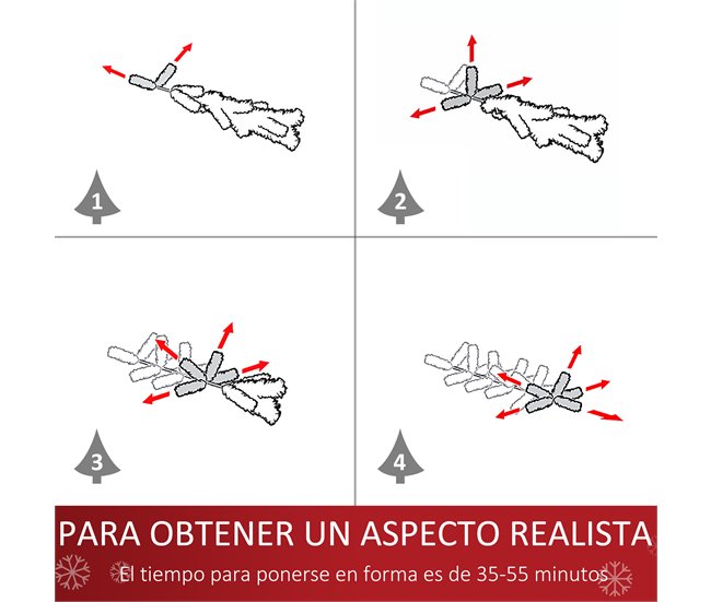 Árvore de Natal HOMCOM 02-0352 Branco