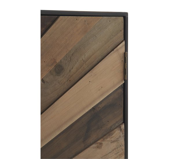 Cômoda de madeira 2 portas com base de metal Preto