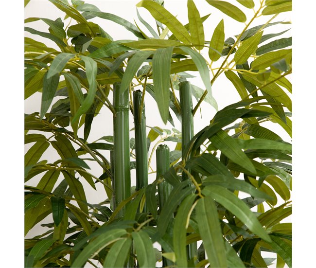 Planta Artificial Poliéster, bambu, PP, cimento HOMCOM Verde