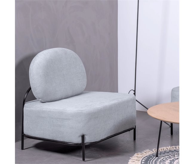 Sofá de 1 lugar com design minimalista - Clair Azul