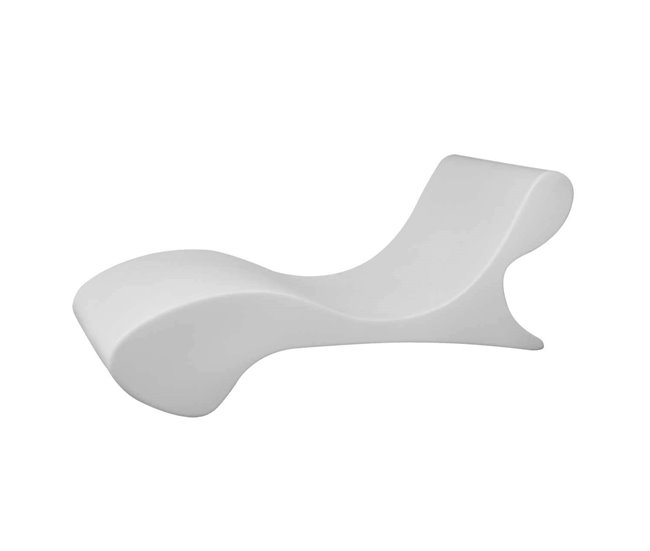 Sined ANDROMEDA Chaise longue de polietileno de alta qualidade 168x60x67 cm, Branco Branco