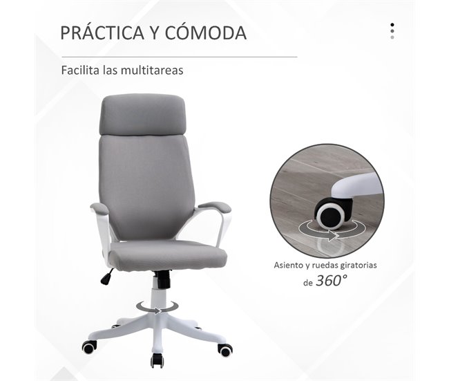 Cadeira de escritório Vinsetto 921-523 Cinza