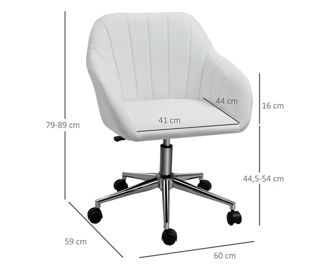 Cadeira de Escritório Vinsetto 921-439BK Branco