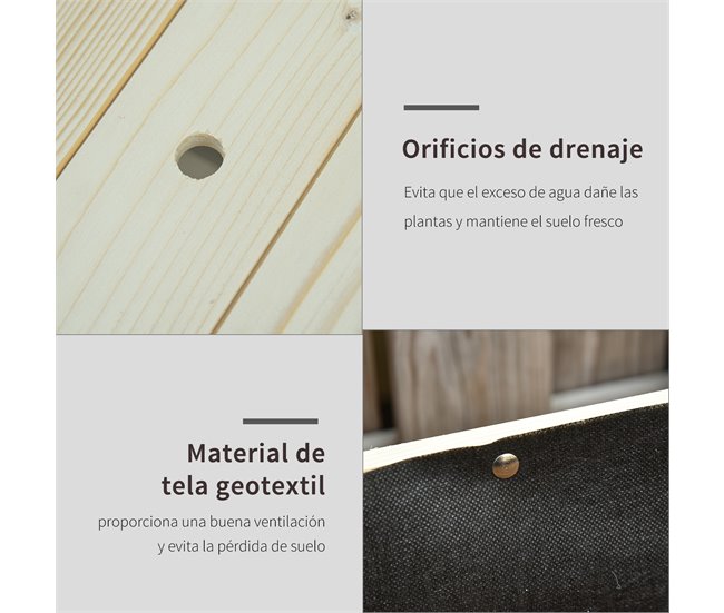 Horta Vertical Fir Wood, Non-Woven Fabric Outsunny Madeira
