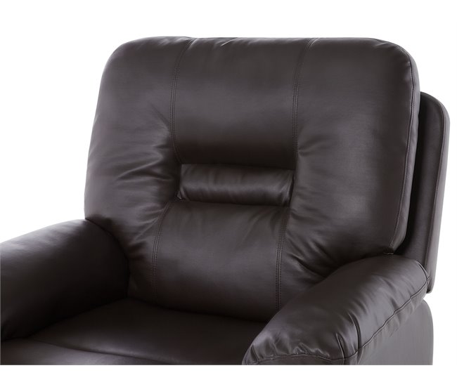 Beliani Cadeira reclinável BERGEN Castanho