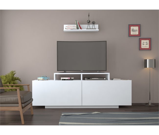 Móvel ALBI TV cor branco. 140 cm Branco