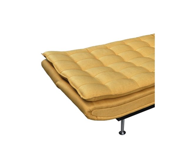Sofá cama em tecido WILLEM Amarelo