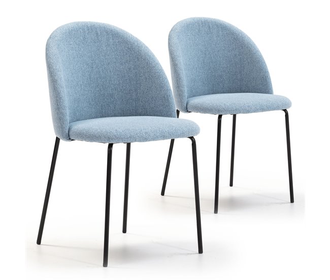  Conjunto de 2 cadeiras de jantar Kenia Azul