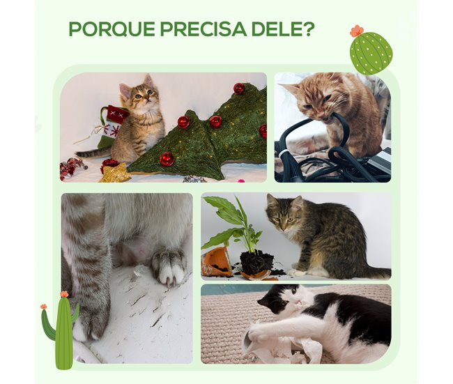 Arranhador para Gatos PawHut D30-587V00GN Verde