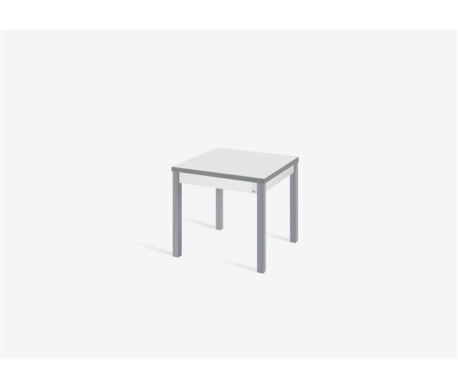 Mesa de Cozinha Extensível B-BOOK 80(160)x80 branco Branco/cinza