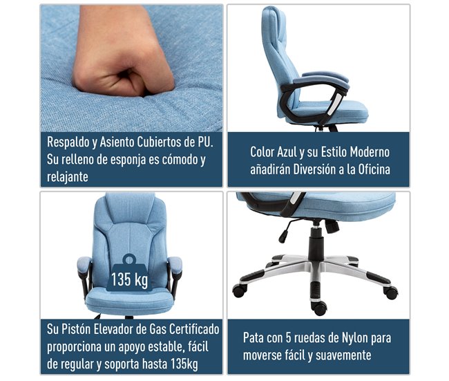 Cadeira de Escritório Vinsetto 921-175 Azul
