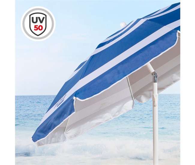 Guarda-sol Ø180 cm c/mastro basculante e proteção UV50 Aktive Azul