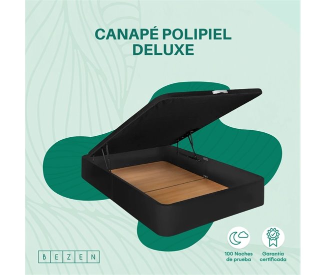 SOFÁ-CAMA DE LUXO EM PELE 150x190 Preto