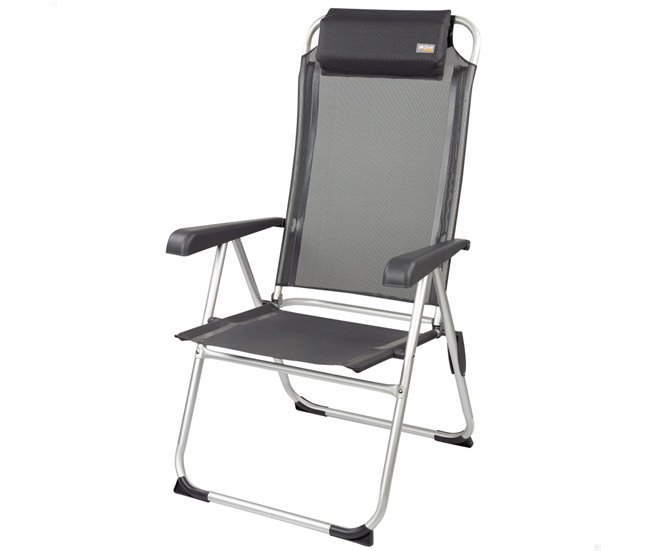 Cadeira reclinável de campismo com almofada Aktive Preto