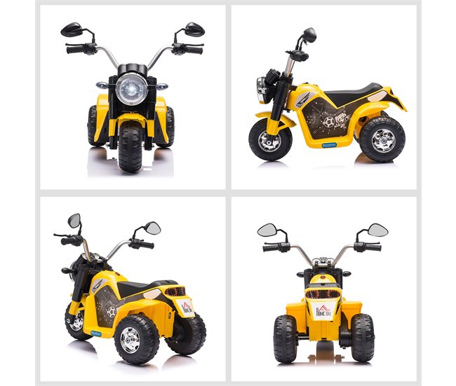 Motocicleta Elétrica para Crianças HOMCOM 370-188V90YL Amarelo