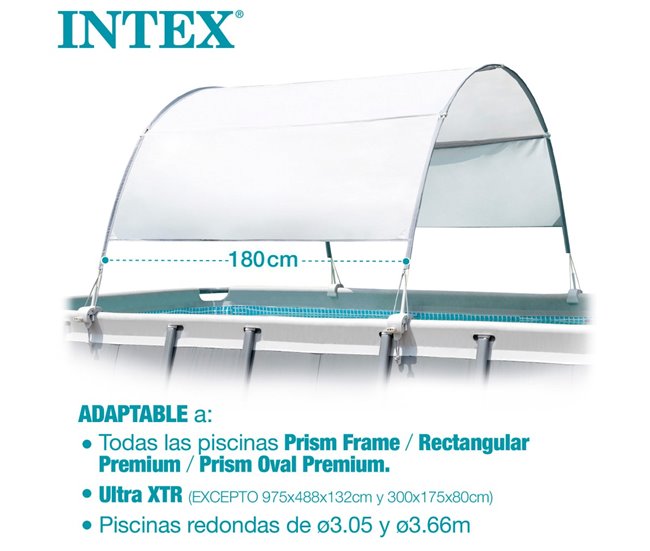 Toldo para piscina tubular com proteção UV + 50 INTEX Branco