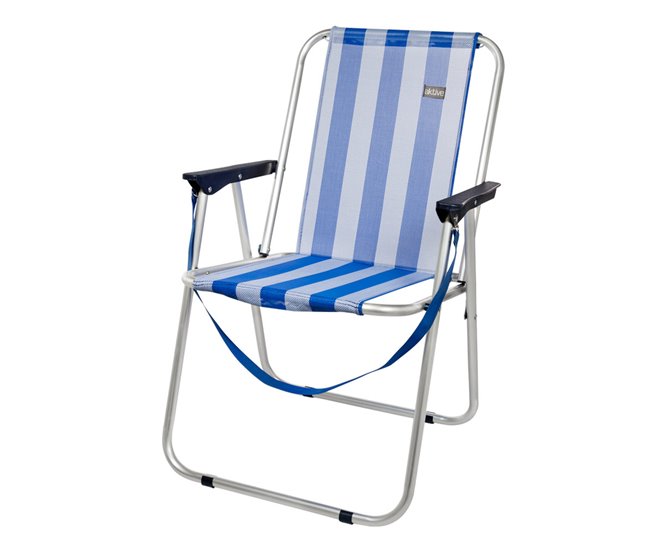 Cadeira dobrável fixa Aktive Cadeira de marinheiro em alumínio Azul