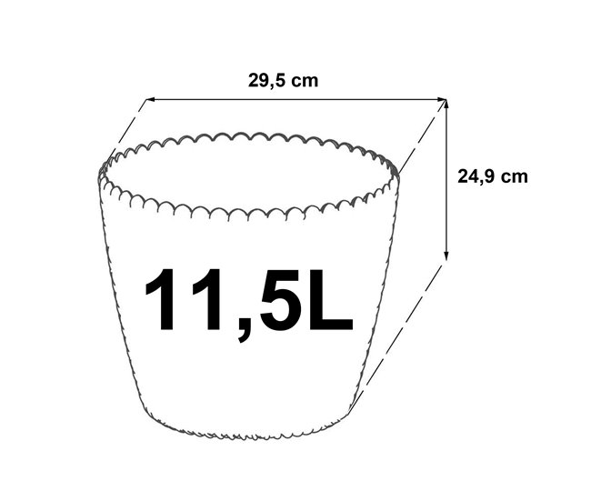 Potão redonda 11.5L Prosperplast Splofy Antracite