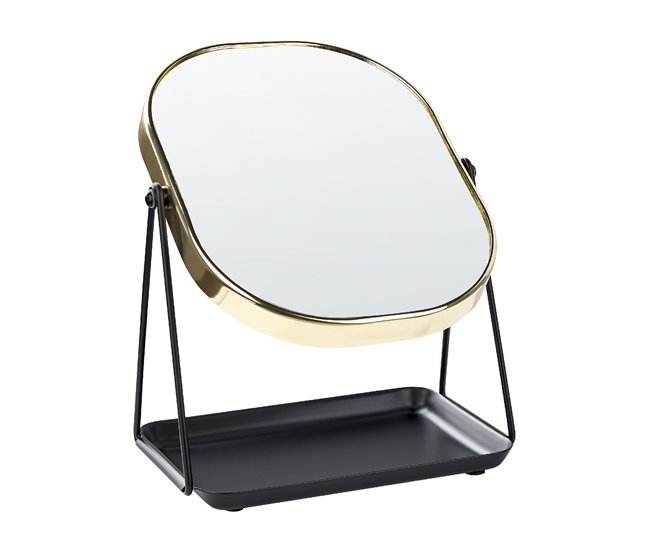 Beliani Espelho de maquilhagem CORREZE 24x15 Dourado