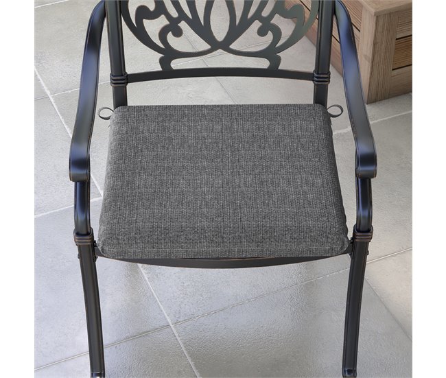 Conjunto de Almofadas para Cadeiras tecido de fio tingido, espuma Outsunny 47x47 Bege