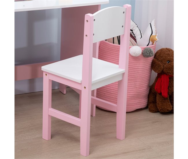 Mesa e Cadeira Infantil HOMCOM 312-089V00PK 90x45 Rosa