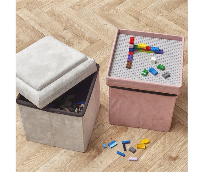 Caixa dobrável de Lego Rosa