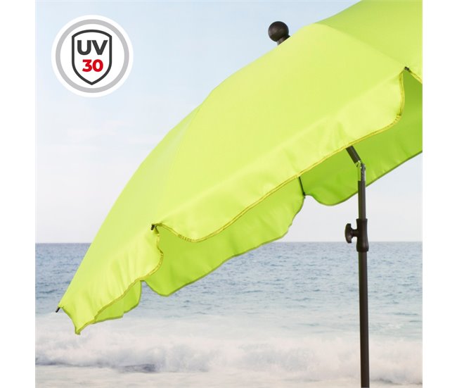 Aktive Beach Guarda-sol grande inclinável verde 200 cm UV30 Verde