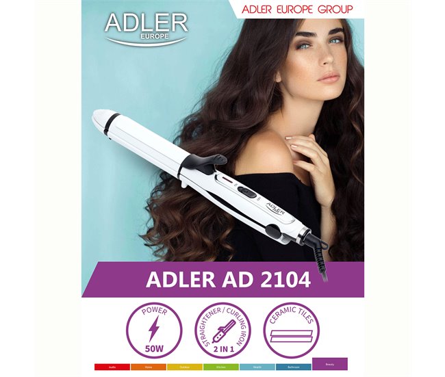 Ferro de Cabelo Adler AD2104 Branco