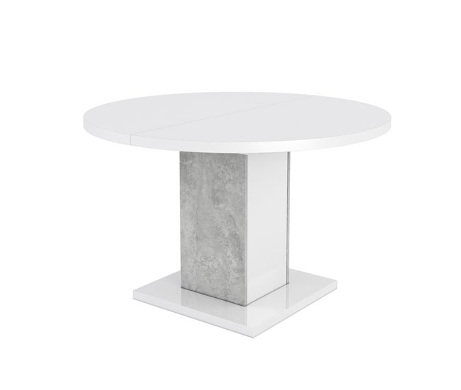 Mesa de jantar redonda extensível GOYA Branco/cinza