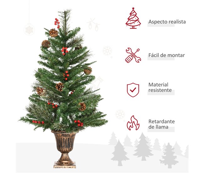  Árvore de Natal HOMCOM 830-569V00GN Verde