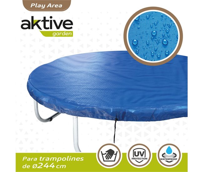 Protetor de cama elástica à prova d'água Aktive e proteção UV Azul