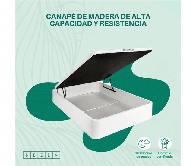 CANAPÉ DE MADEIRA DE ALTA RESISTÊNCIA 105x200 Branco