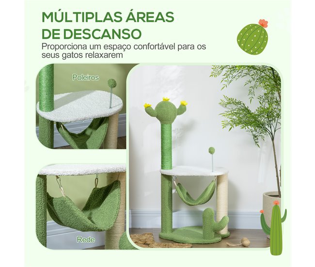 Arranhador para Gatos PawHut D30-587V00GN Verde