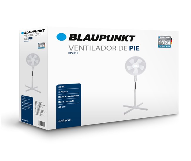Blaupunkt BP2013 | Ventilador de pedestal | 50W | 3 velocidades | 5 pás Branco