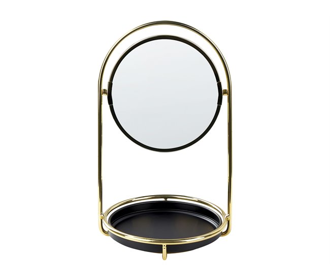 Beliani Espelho de maquilhagem INDRE Dourado