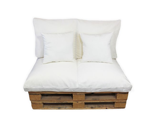  Acomoda Textil - Almofadas para sofá de 2 lugares em paletes 120x50 Bege