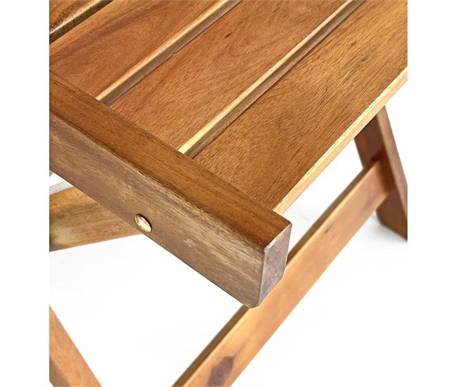 Conjunto de mesa e cadeiras dobráveis ​​de madeira para jardim Natural