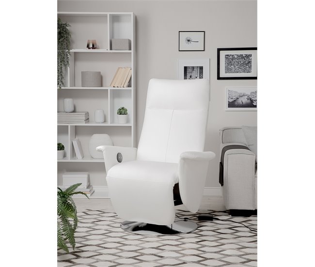 Beliani Cadeira reclinável PRIME Branco