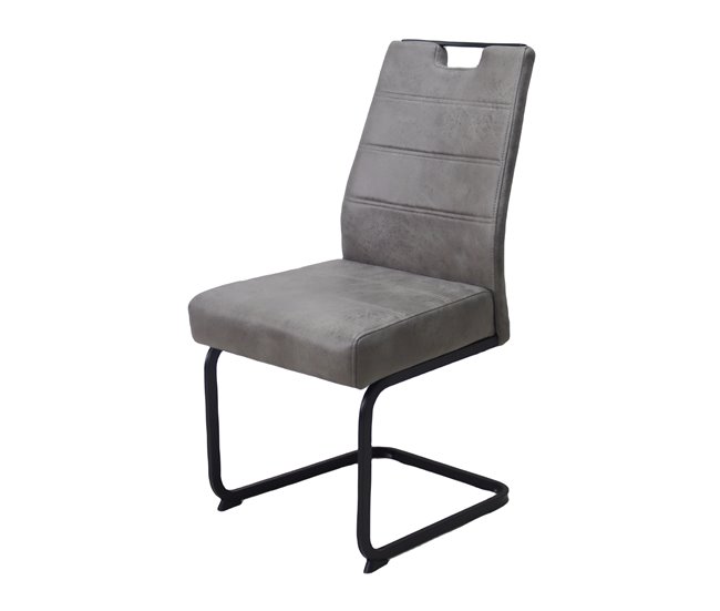 Cadeira estofada KERSTIN em microfibra cinza Cinza