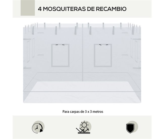 Redes Mosquiteiras Outsunny 84C-410V00WT 300x300 Branco