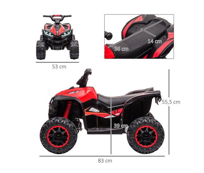 Homcom Moto Elétrica Crianças 3-8 Anos Bateria 12 V